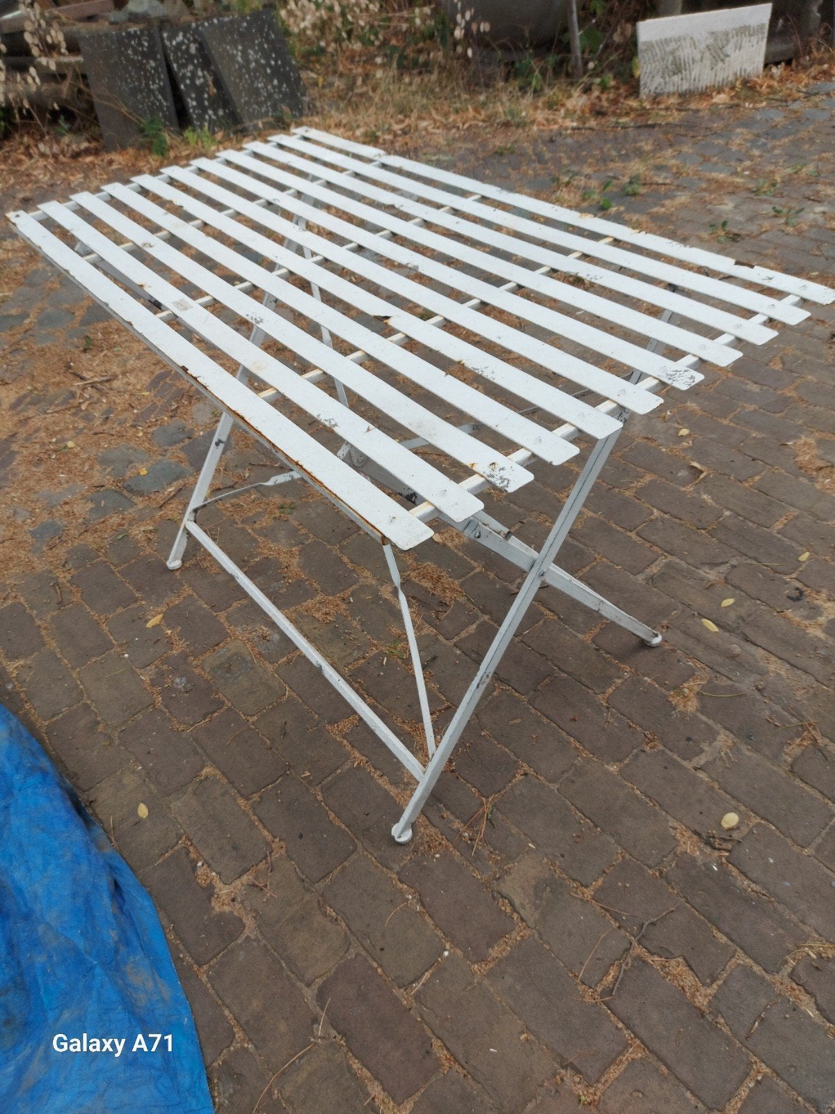 Klaptafel tuin terras balkon tafel metaal park theetuin B &B, Ophalen, Gebruikt
