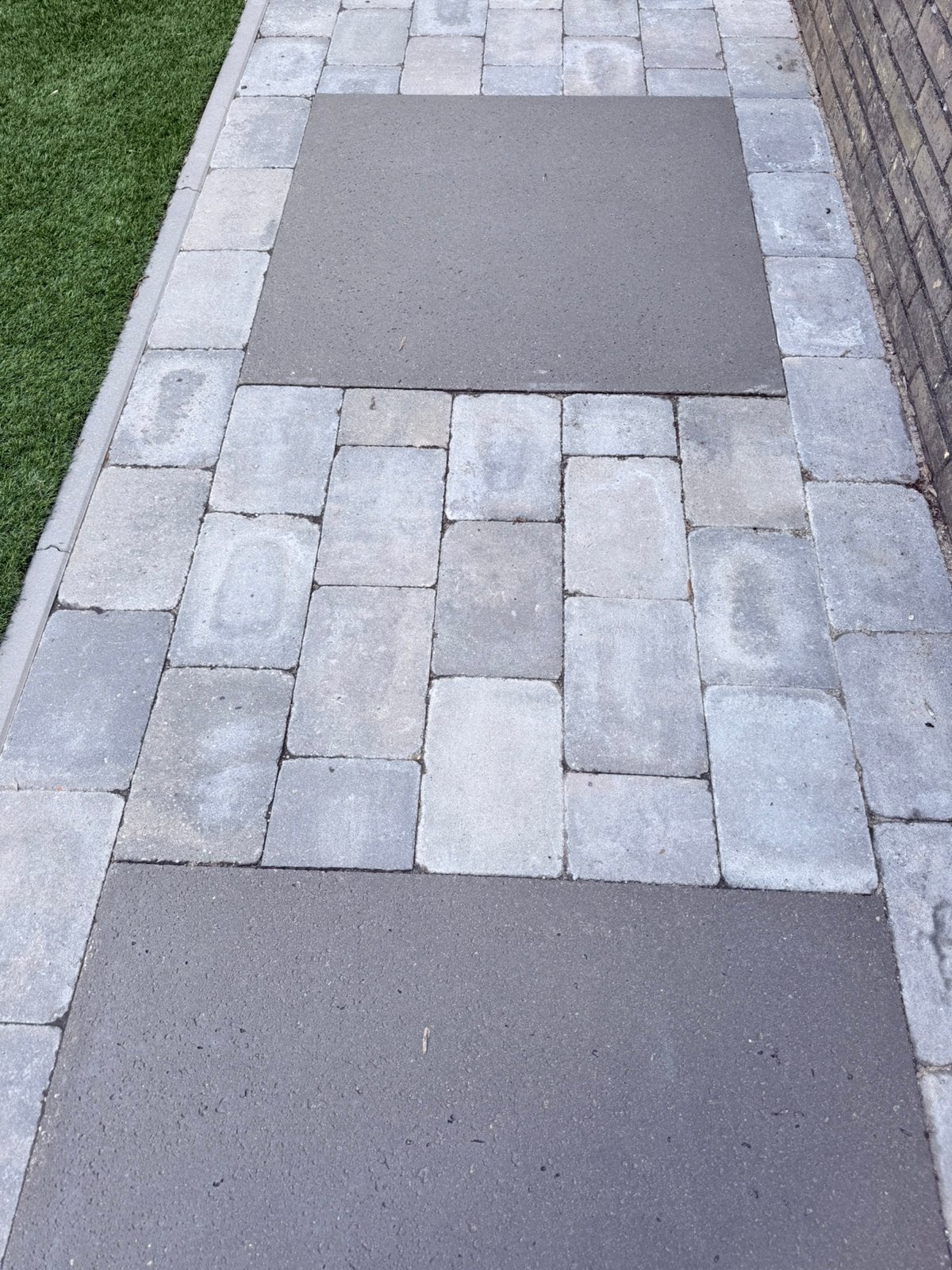 Trommelsteen grijs/zwart, maat 30x20x6 cm - 125 stuks, Tuin en Terras, Gebruikt, Klinkers, Beton, 5 tot 10 m²