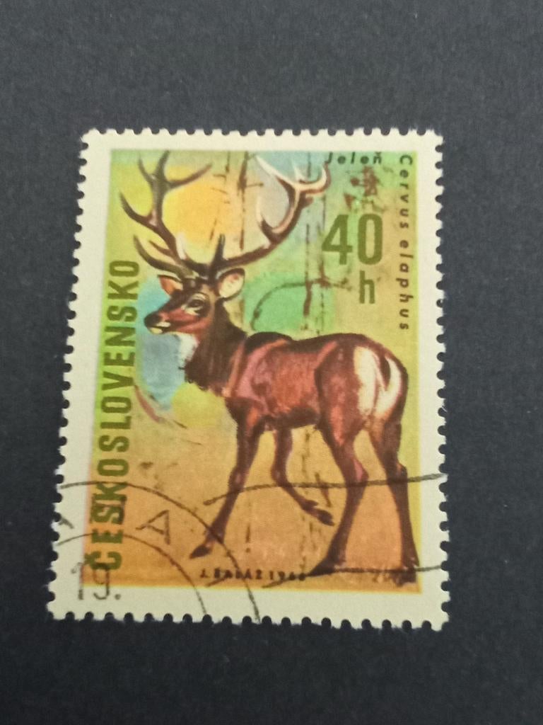 Tsjeslowakije 100 - hert, Verzenden, Gestempeld, Dier of Natuur