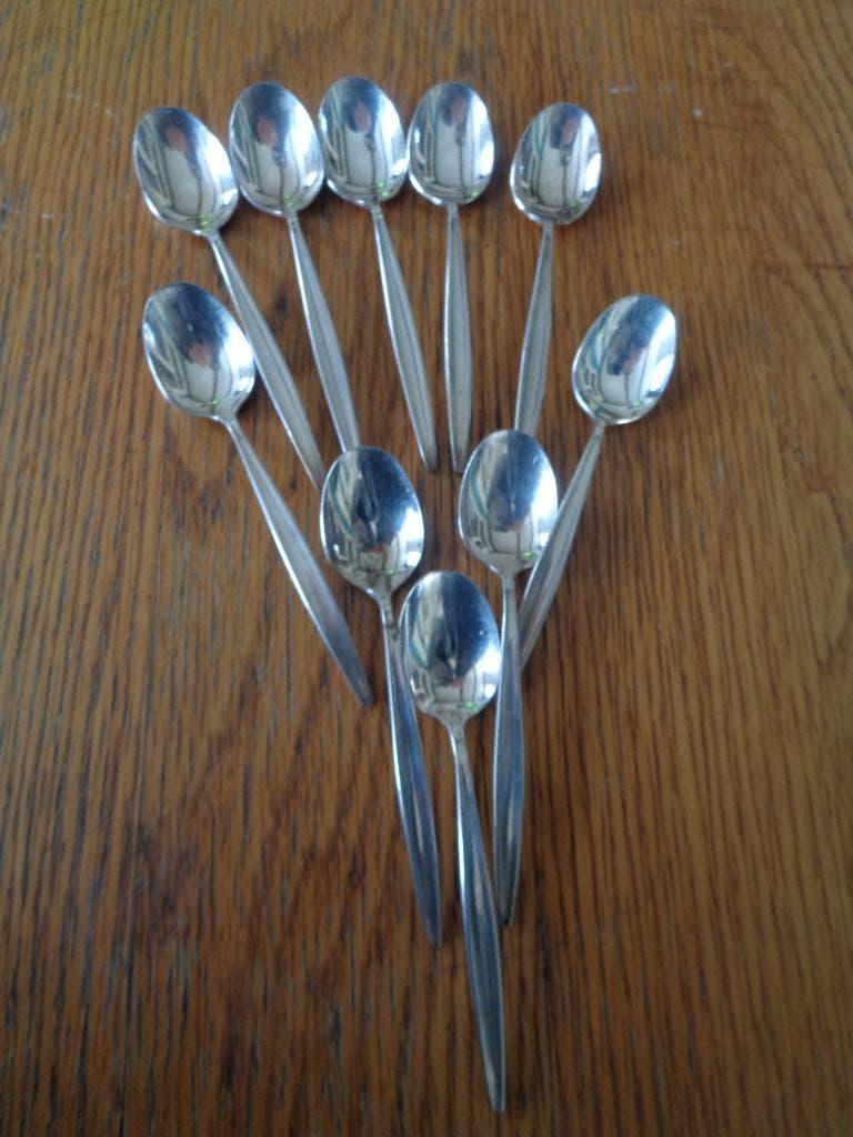 10 verzilverde theelepels, Antiek en Kunst, Ophalen of Verzenden