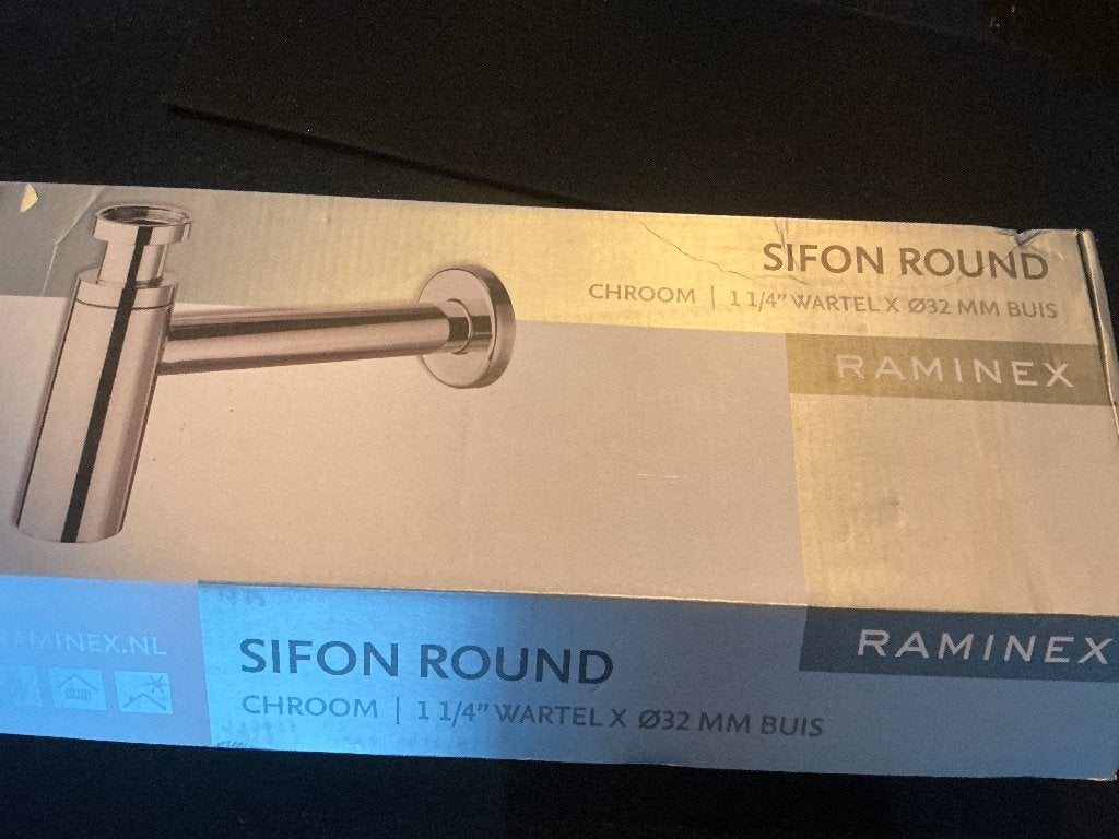Raminex sifon round chroom, Doe-het-zelf en Verbouw, Ophalen of Verzenden, Nieuw, Chroom