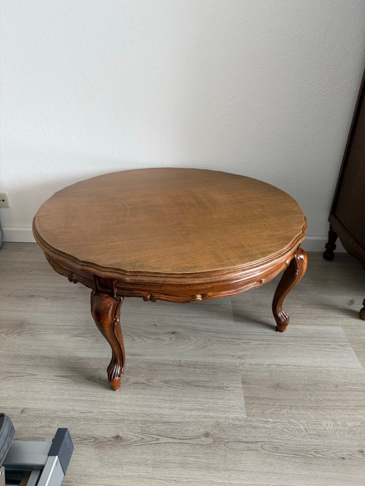 Ronde Salontafel Hout - Klassiek Design (90 cm diameter), Antiek en Kunst, Ophalen