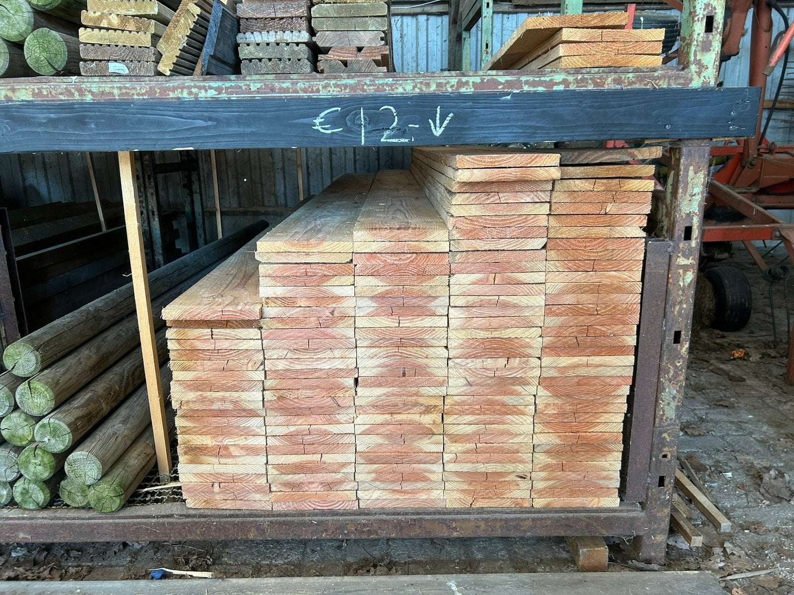 Douglas tuin schutting overkapping vlonder boeidelen planken, Ophalen, Zo goed als nieuw, Hout