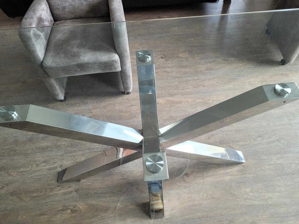 Glazen eetkamertafel, 150 tot 200 cm, Modern, Rechthoekig, 50 tot 100 cm