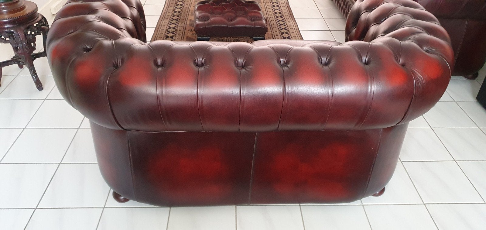 Chesterfield bankstel: 2-zits en 3-zits in perfecte staat, Driepersoons, Leer, Ophalen of Verzenden, Zo goed als nieuw