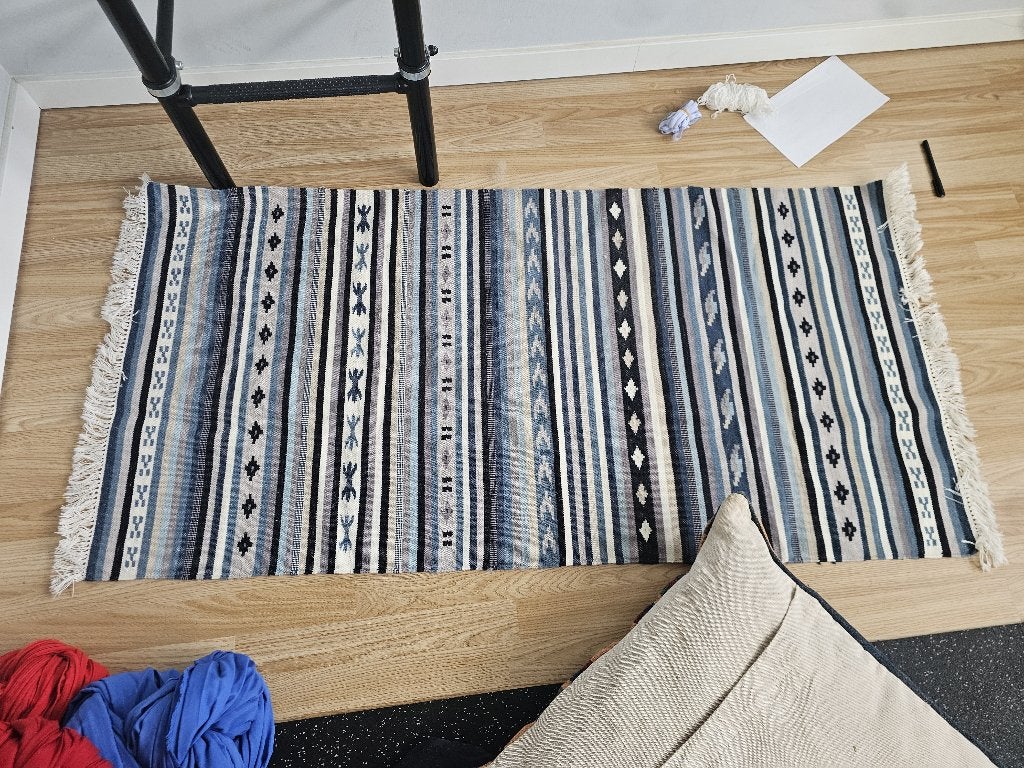 Ikea Kattrup Aztec Vloerkleed 75x150, Huis en Inrichting, Stoffering | Tapijten en Kleden, 100 tot 150 cm, Grijs, Zo goed als nieuw