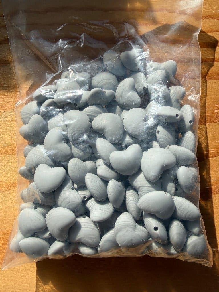 Siliconen kralen grijs 100 stuks, Ophalen of Verzenden, Nieuw, Kraal