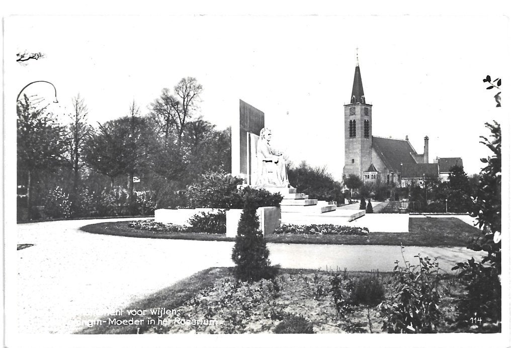 AK Den Haag - Monument Koningin Emma in Rosarium, Verzenden, 1940 tot 1960, Ongelopen, Zuid-Holland