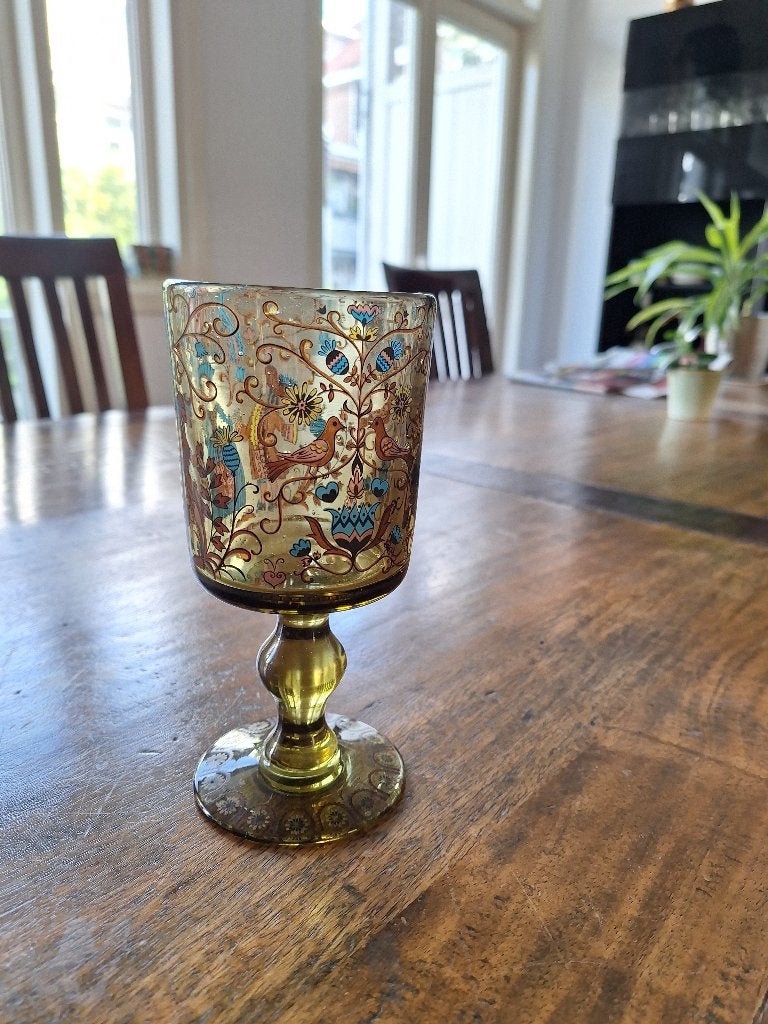 glazen bokaal of wijnglas met bruiloft / liefde decor, Ophalen of Verzenden