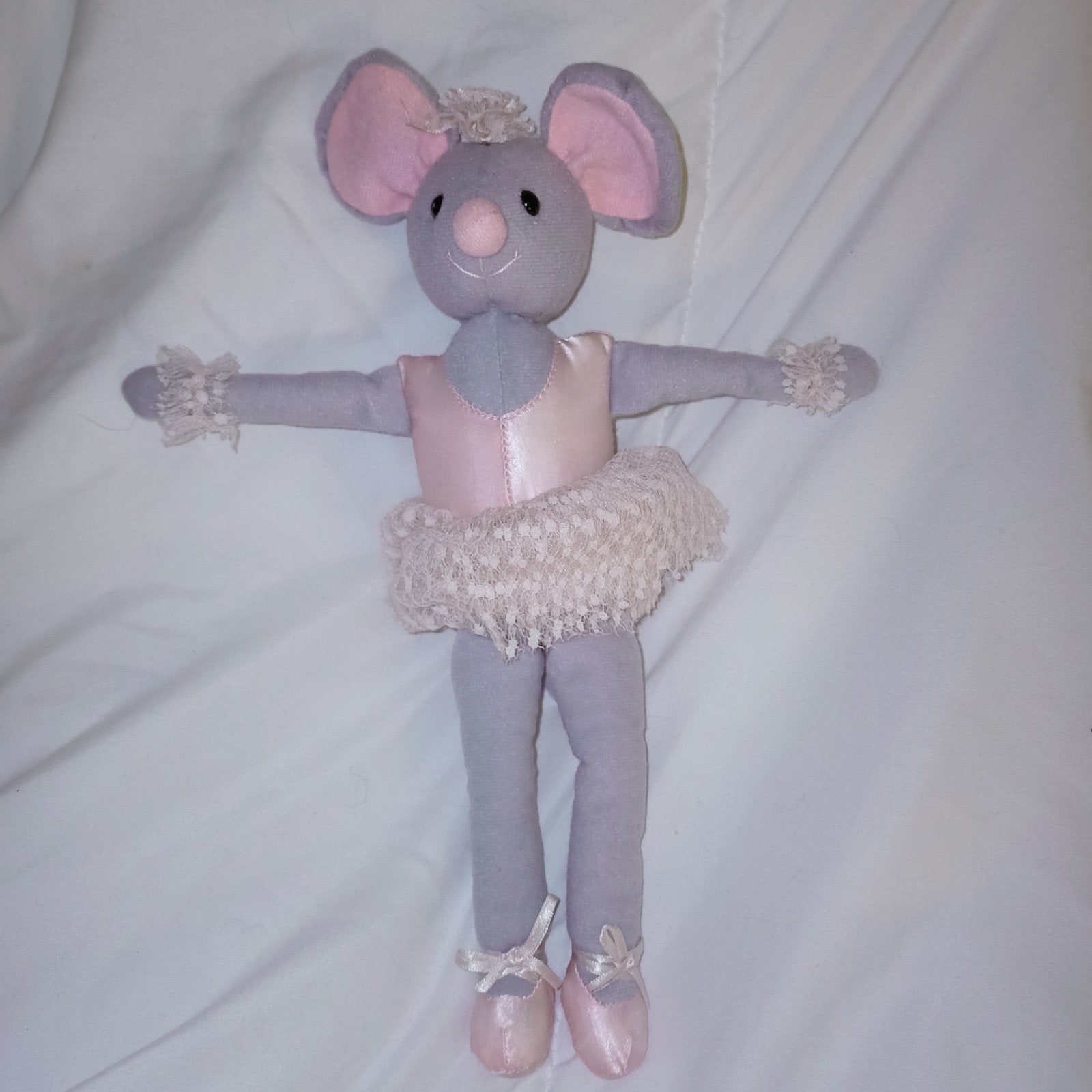 Vintage Russ berrie & co muis ballerina., Muis, Ophalen of Verzenden, Zo goed als nieuw, Wasbaar