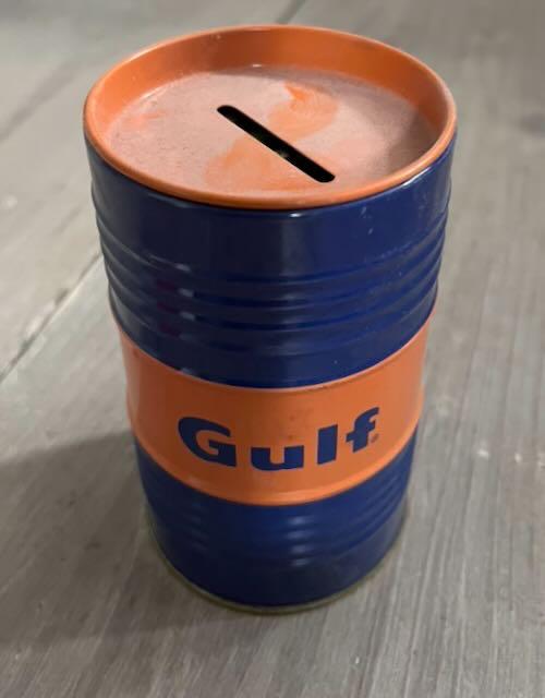 GULF Promotieblik Spaarpot Olie, Ophalen of Verzenden, Gebruikt, Overige