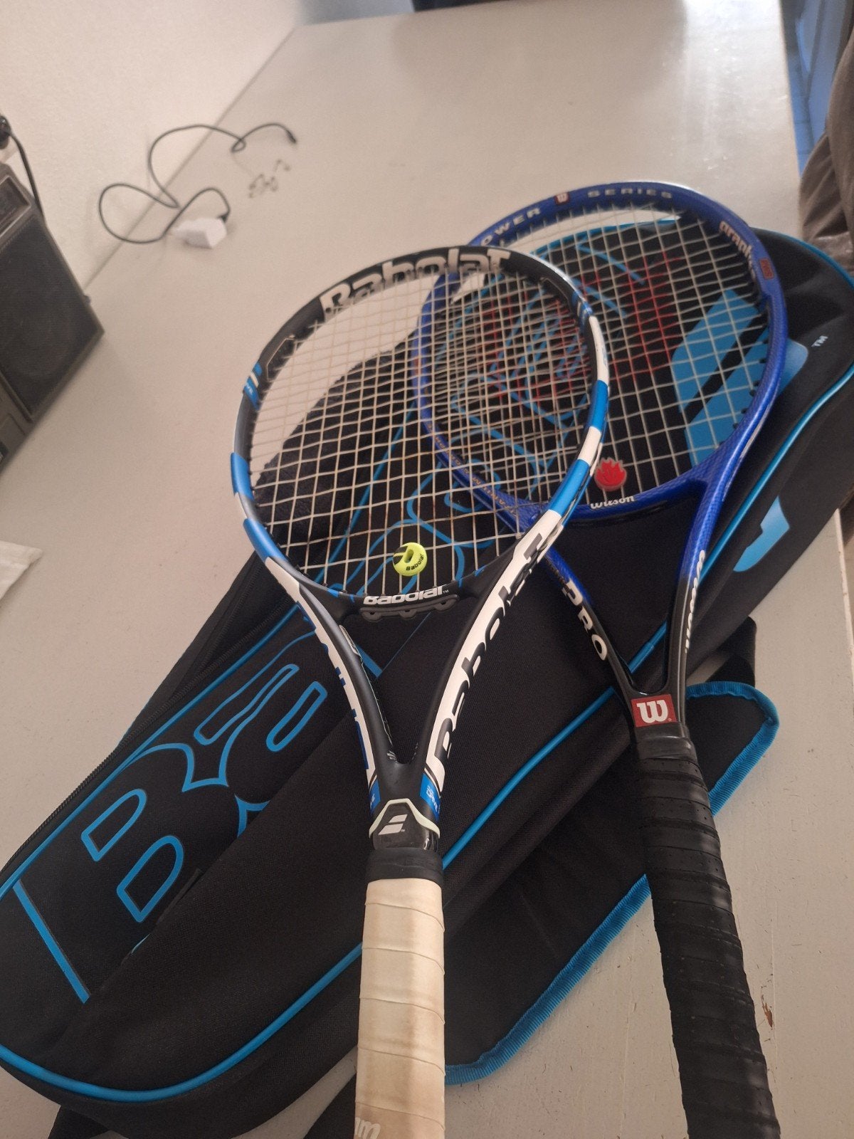 Twee tennisrackets: Babolat en Wilson met tas, Ophalen, Gebruikt, Racket, L3