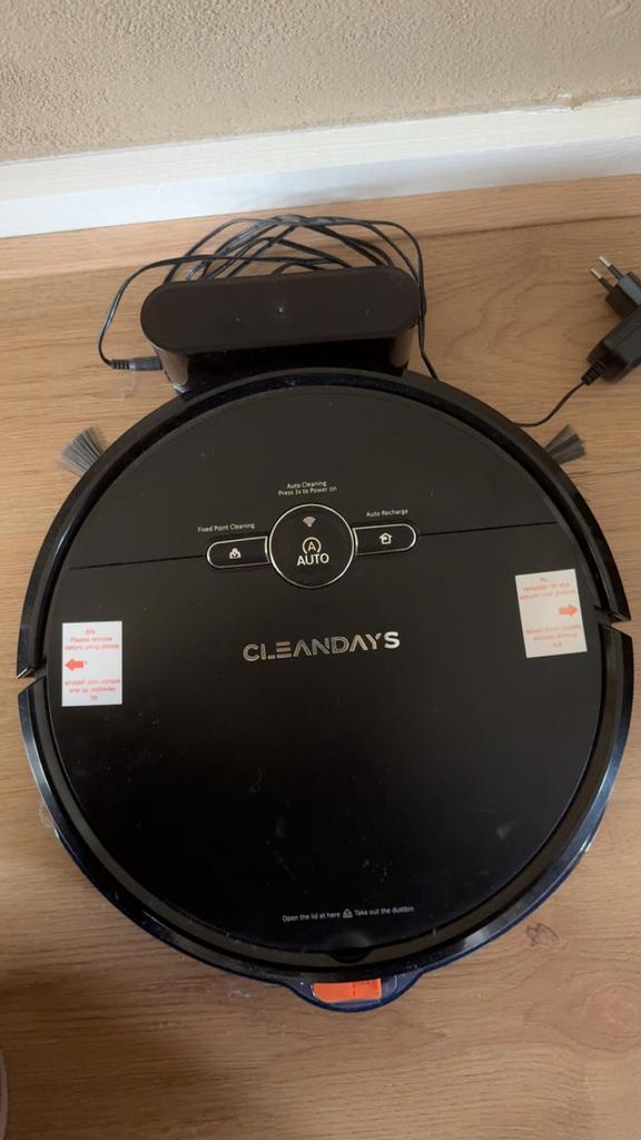 Cleandays robotstofzuiger, Witgoed en Apparatuur, Stofzuigers, Gebruikt, Robotstofzuiger, Reservoir, Ophalen