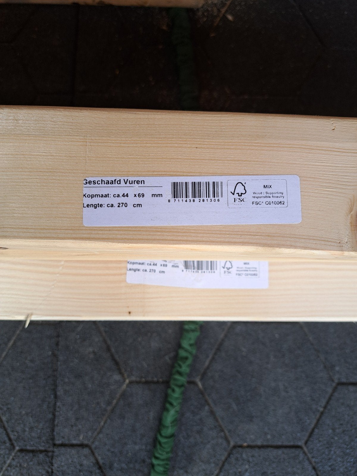 10x Geschaafd Vuren Hout 44x69mm, 270cm lang, Doe-het-zelf en Verbouw, Hout en Planken, Ophalen, Nieuw, 50 mm of meer, Balk