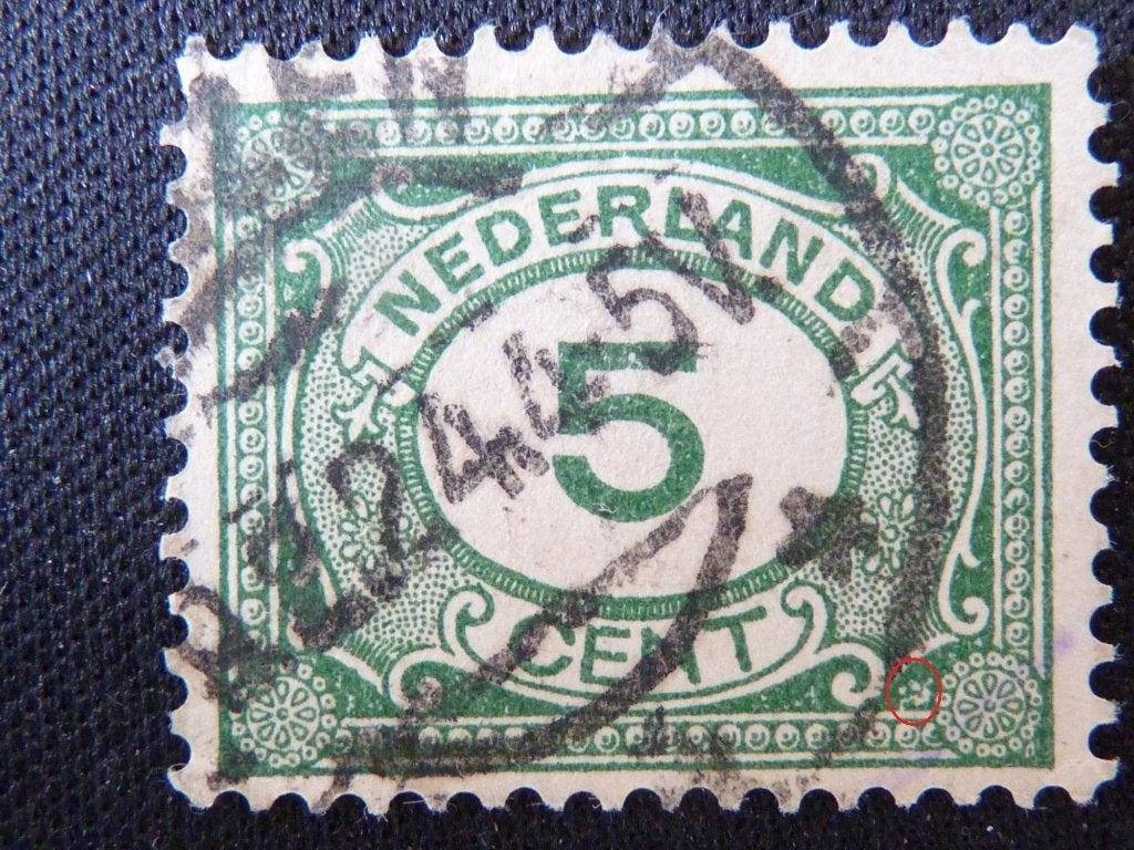 plaatfout 107 , gestempeld., Verzenden, T/m 1940, Gestempeld