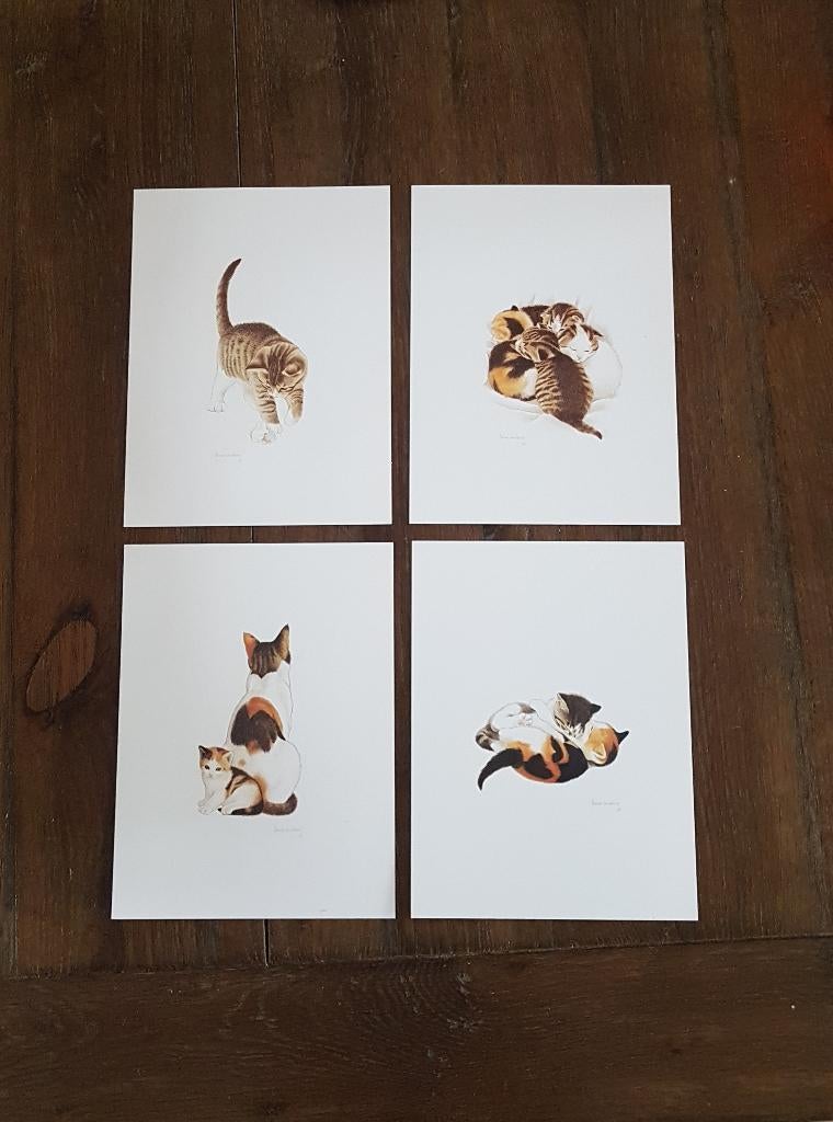 Prenten/posters 4. Franciens katten. 18x24 cm, Minder dan 50 cm, Nieuw, Ophalen of Verzenden, Print