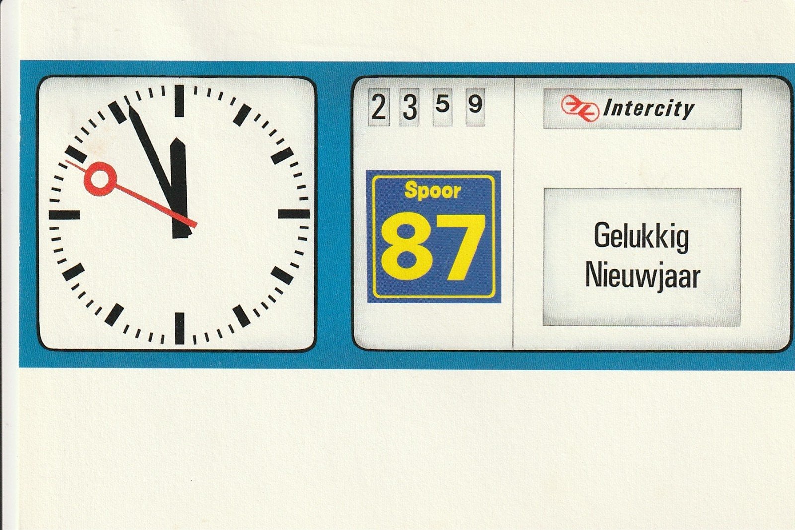 HET JUISTE SPOOR KLOK NS REISINFORMATIE BORD GELUKKIG NIEUWJ, Ophalen of Verzenden, 1980 tot heden, Noord-Holland