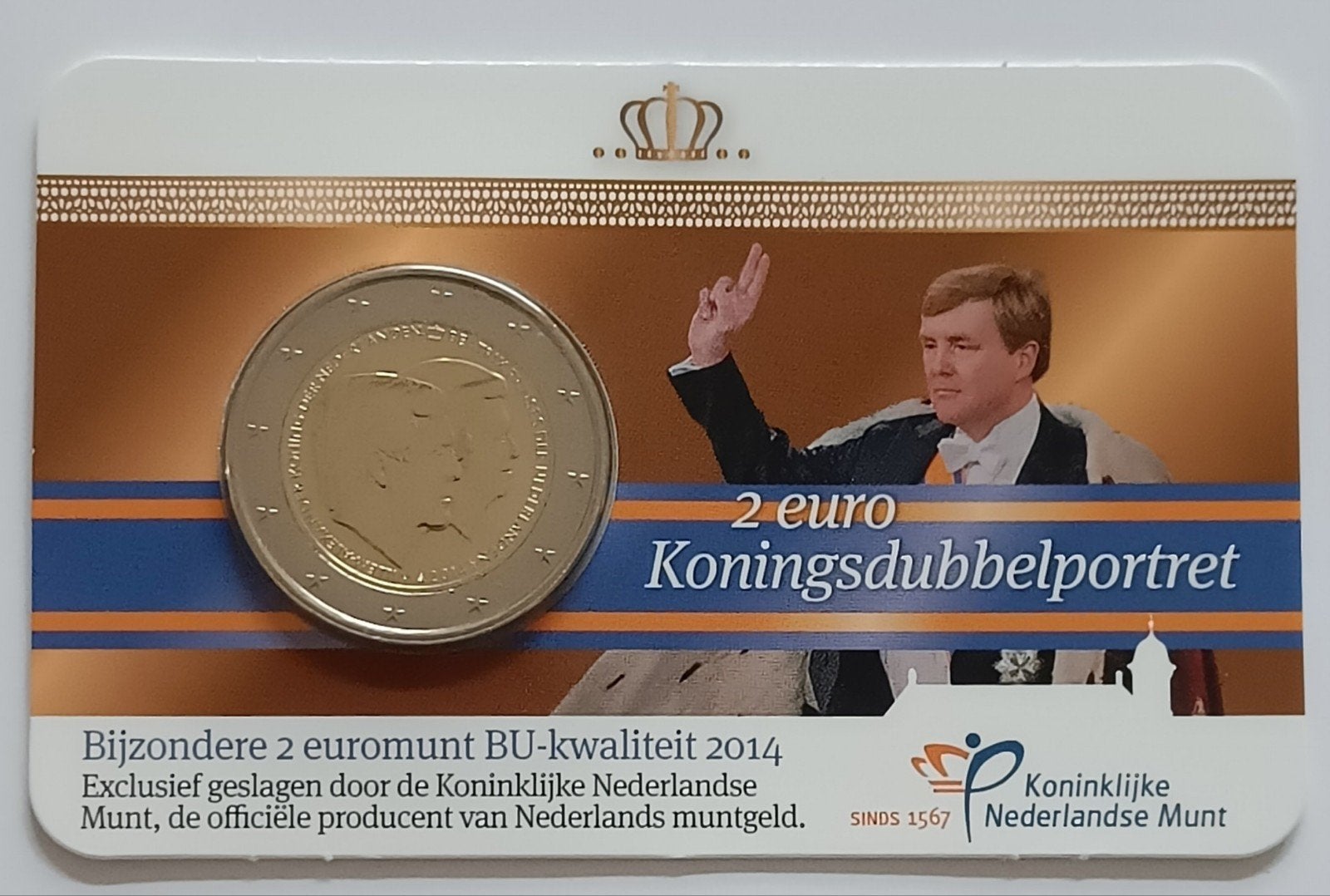 2 euro BU Koningsdubbelportret, Ophalen, 2 euro, Losse munt