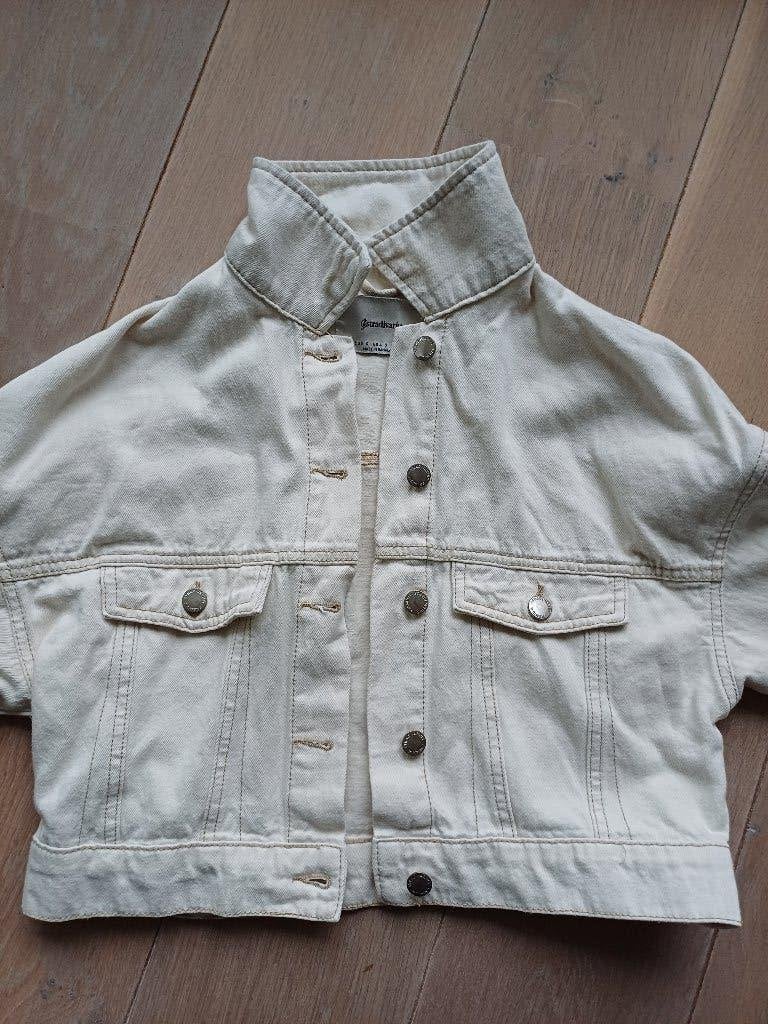 Stradivarius spijkerjasje beige maat S, Beige, Ophalen of Verzenden, Zo goed als nieuw, Maat 36 (S)