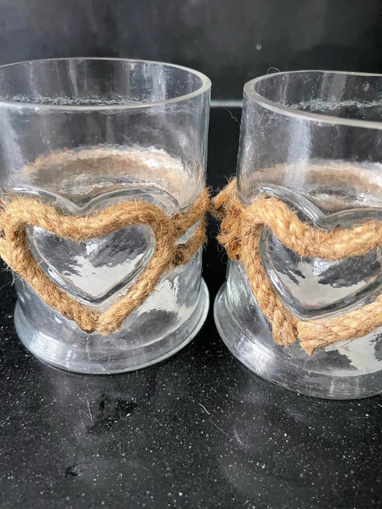 Riviera Maison Waxinelichthouders Rustic Rope Votive Heart, Huis en Inrichting, Ophalen of Verzenden, Zo goed als nieuw