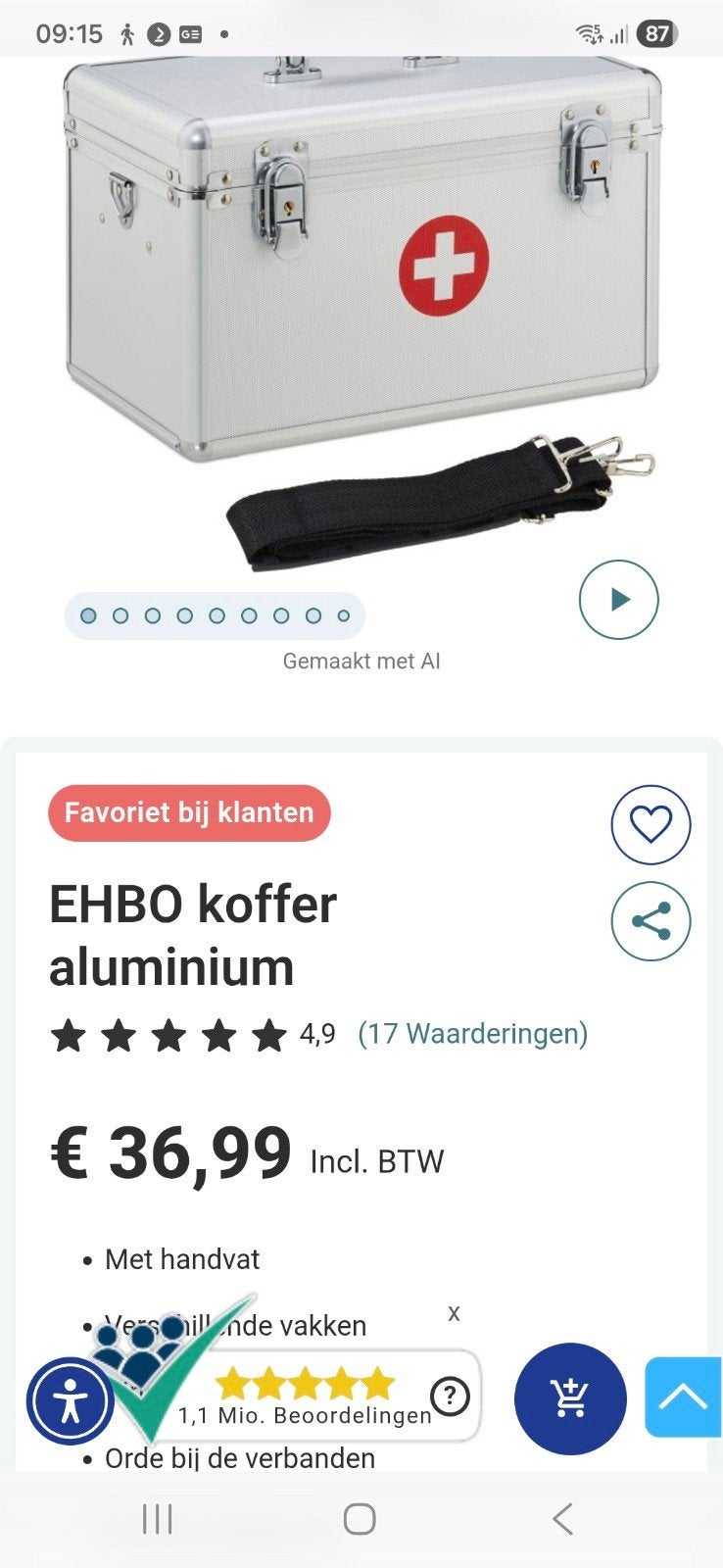 ehbo koffer nieuw, Diversen, Ophalen of Verzenden, Nieuw