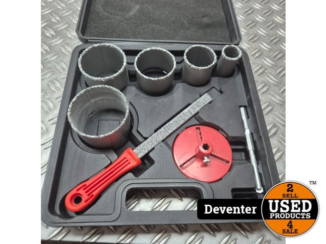 Topex Diamant Gatenboorset  32 tot 83mm Nieuwstaat in koffer, Flex Ltd., Zo goed als nieuw, https://flex.com/contact-us, Nobelstraat 10, 5807 GA Oostrum LB, Limburg, Nederland