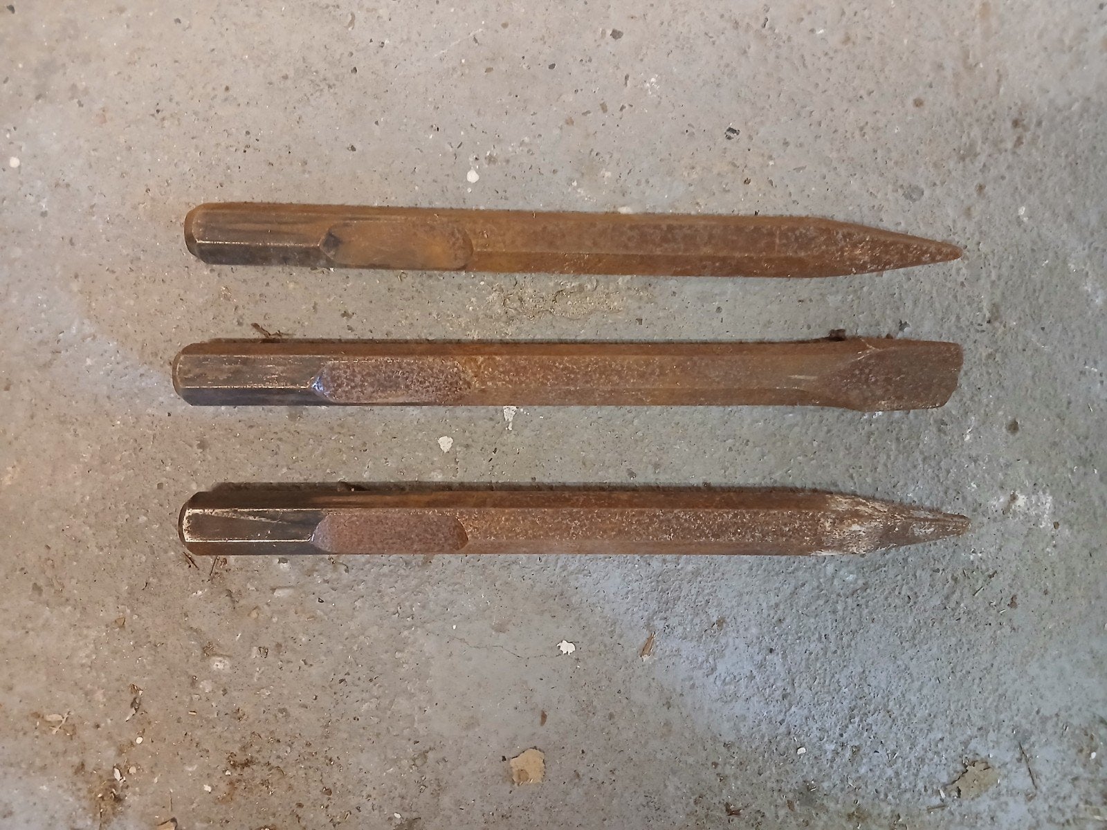 Set van 3 beitels voor Kango/hakhamer/breekhamer., Ophalen of Verzenden, Gebruikt