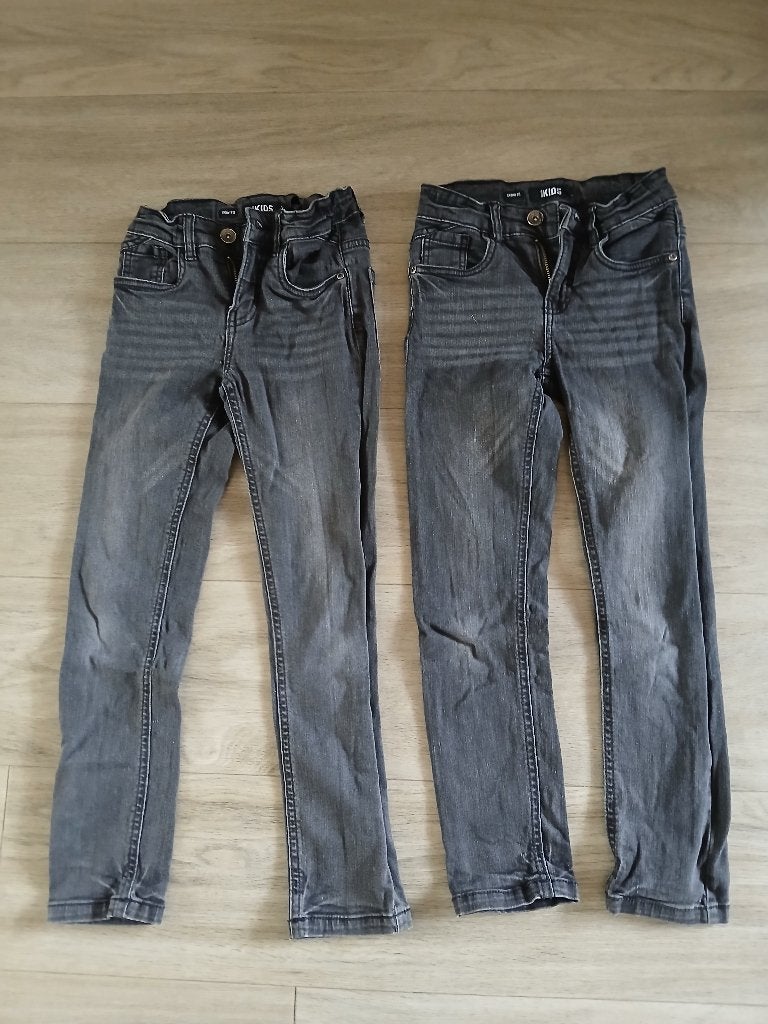 donkergrijze jeans maat 134 slim fit (jongens), Kinderen en Baby's, Gebruikt, Terstal, Jongen, Ophalen