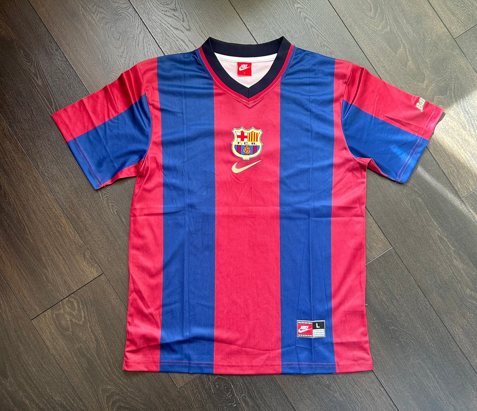 FC Barcelona Voetbal Shirt (L) #11 Rivaldo, Maat L, Ophalen of Verzenden, Zo goed als nieuw, Shirt