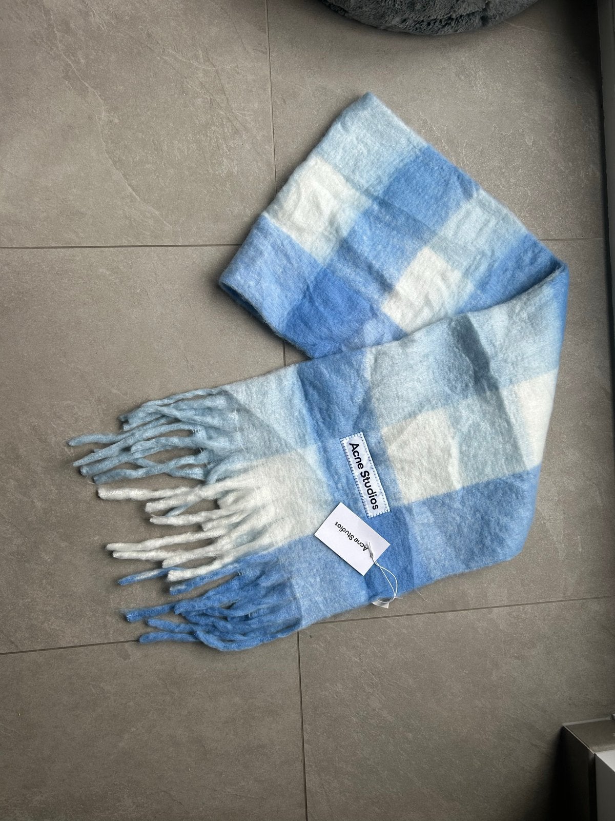 Acne Studios Geruite Sjaal - Blauw/Wit, Verzenden, Nieuw, Sjaal