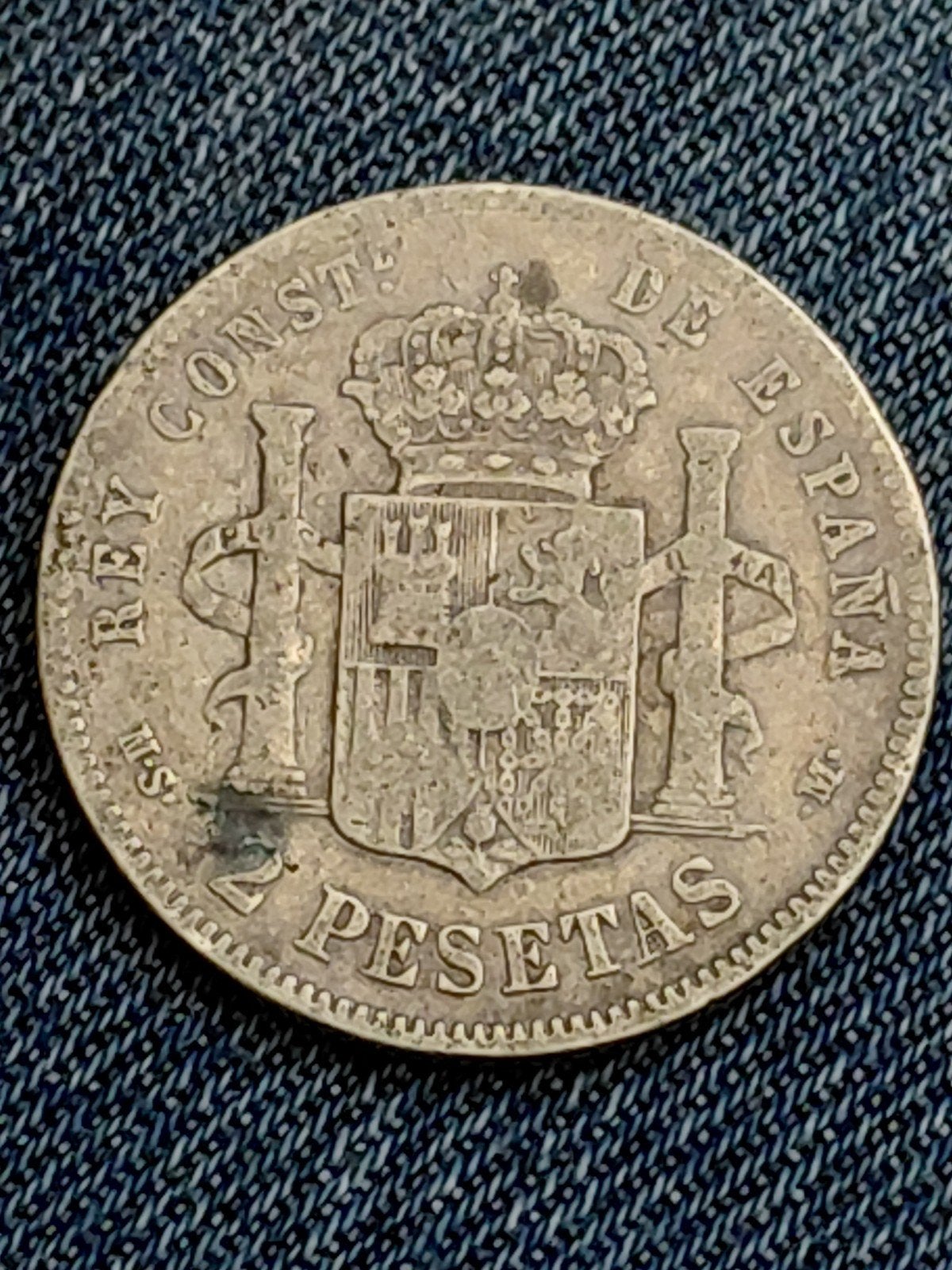 Spanje 2 Pesetas 1882 Alfonso XII  - Zilver, Verzenden, Overige landen, Losse munt, Zilver