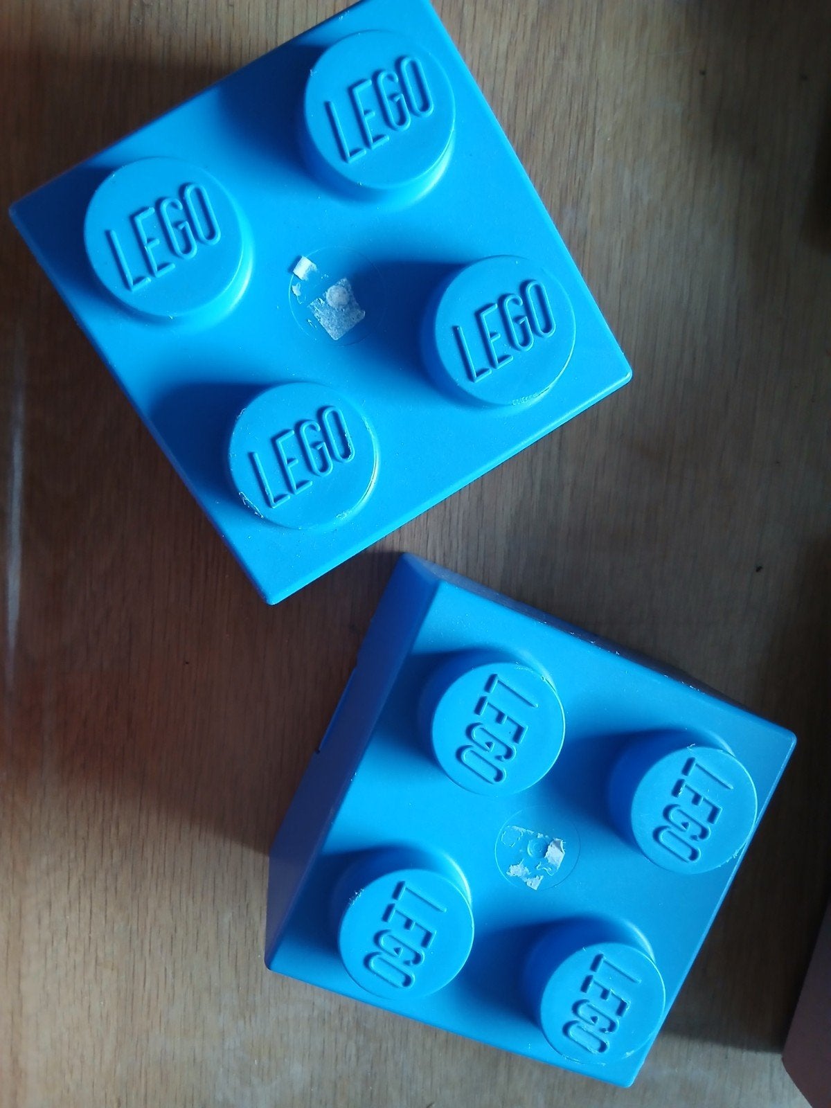 2x Blauwe LEGO opbergdoos - 2x2 noppen, Ophalen of Verzenden, Gebruikt