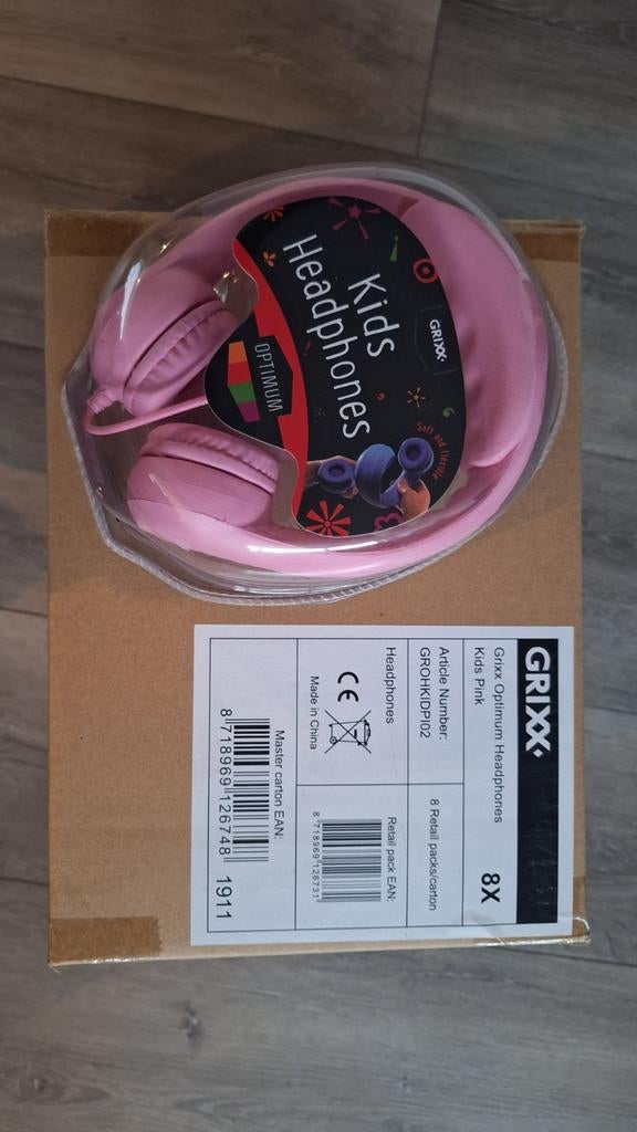 Roze Grixx Kinderkoptelefoon - Nieuw in Verpakking, Audio, Tv en Foto, Koptelefoons, Ophalen of Verzenden, Nieuw, Op oor (supra aural)