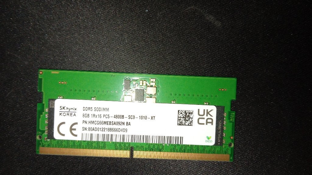 8GB DDR5 Laptop RAM – SK Hynix DDR5-4800 SODIMM, Gebruikt, 8 GB, Ophalen of Verzenden, DDR5