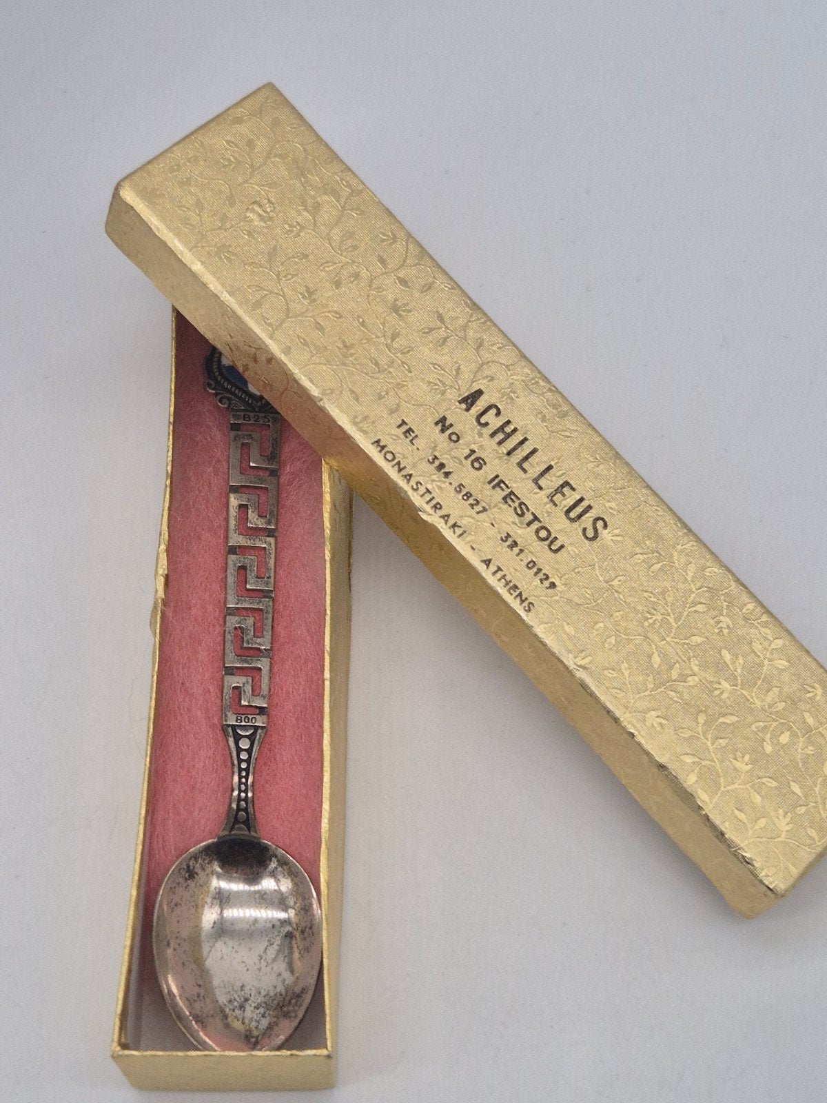 Zilveren 800 Souvenir Lepel Athene Griekenland incl. doosje, Verzenden