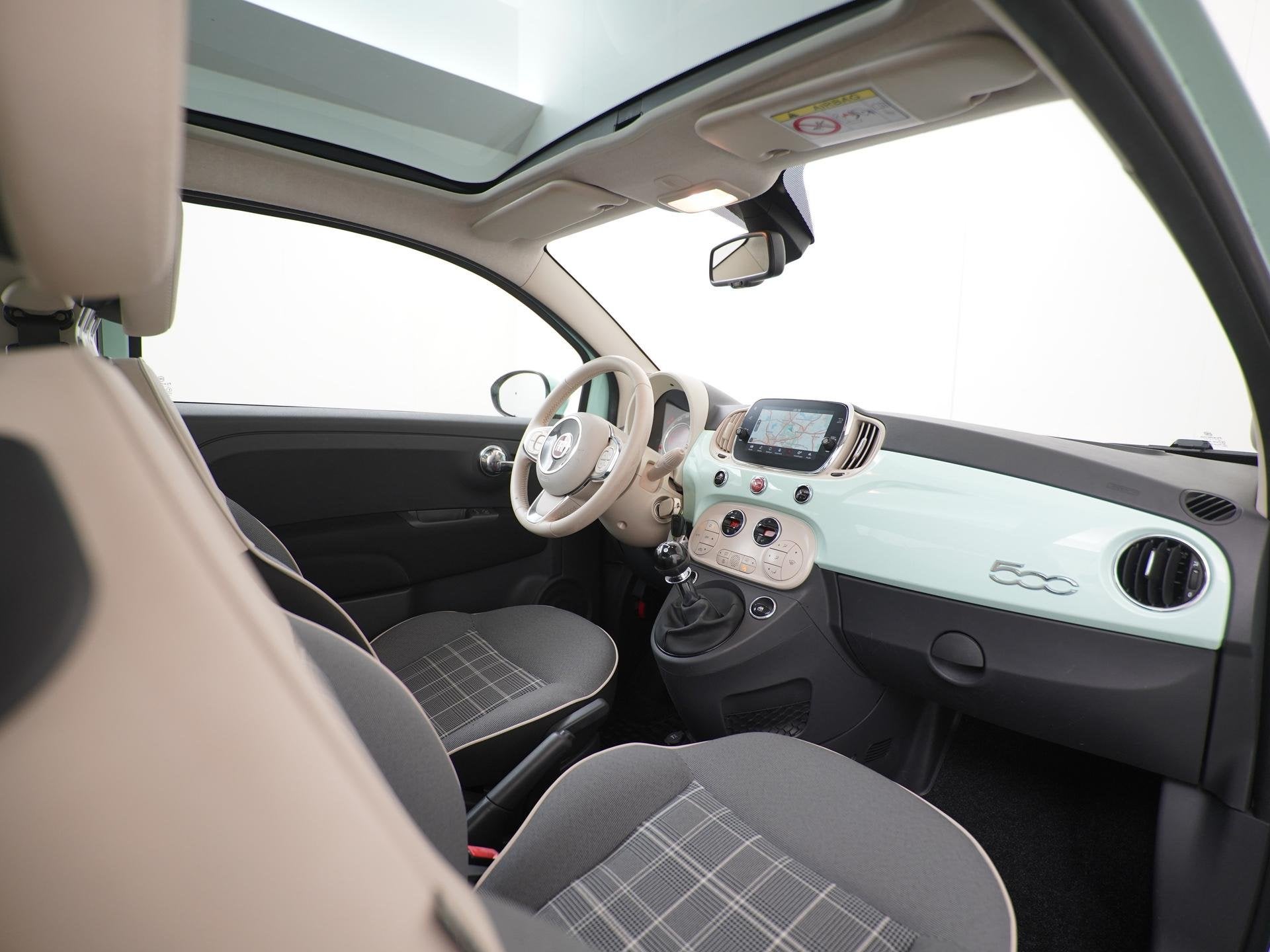 Fiat 500 1.2 Lounge | Panoramadak | Navigatie | Zondag Open!, Voorwielaandrijving, 12 maanden, Stof, 4 cilinders