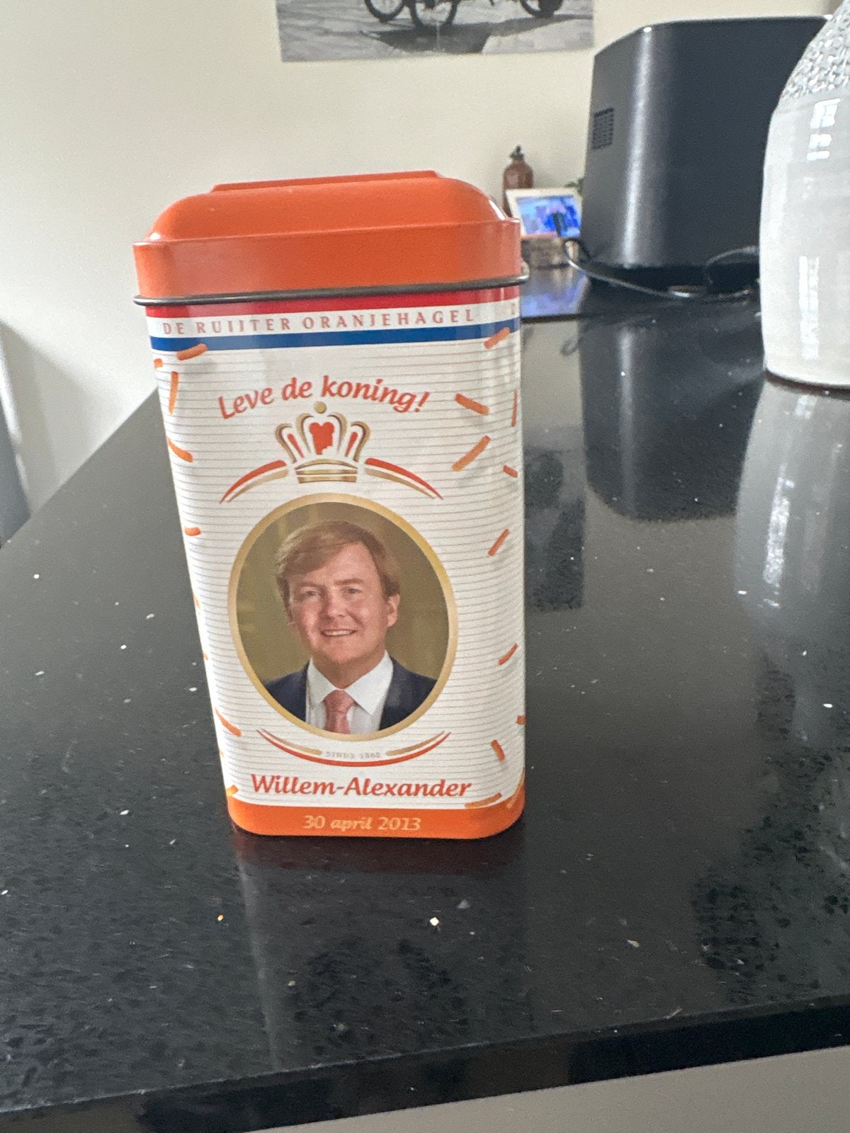 De Ruijter Oranjehagel blik 200 jaar Koninkrijk, Verzamelen, Ophalen of Verzenden, Zo goed als nieuw, Nederland, Overige typen