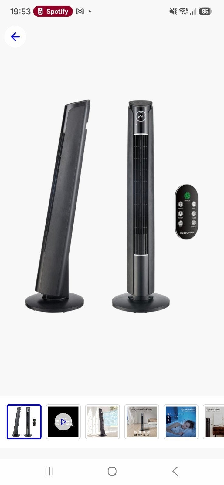 Cool Home Torenventilator CF2203 met Afstandsbediening, Witgoed en Apparatuur, Ventilatoren, Ophalen, Ventilator met afstandsbediening