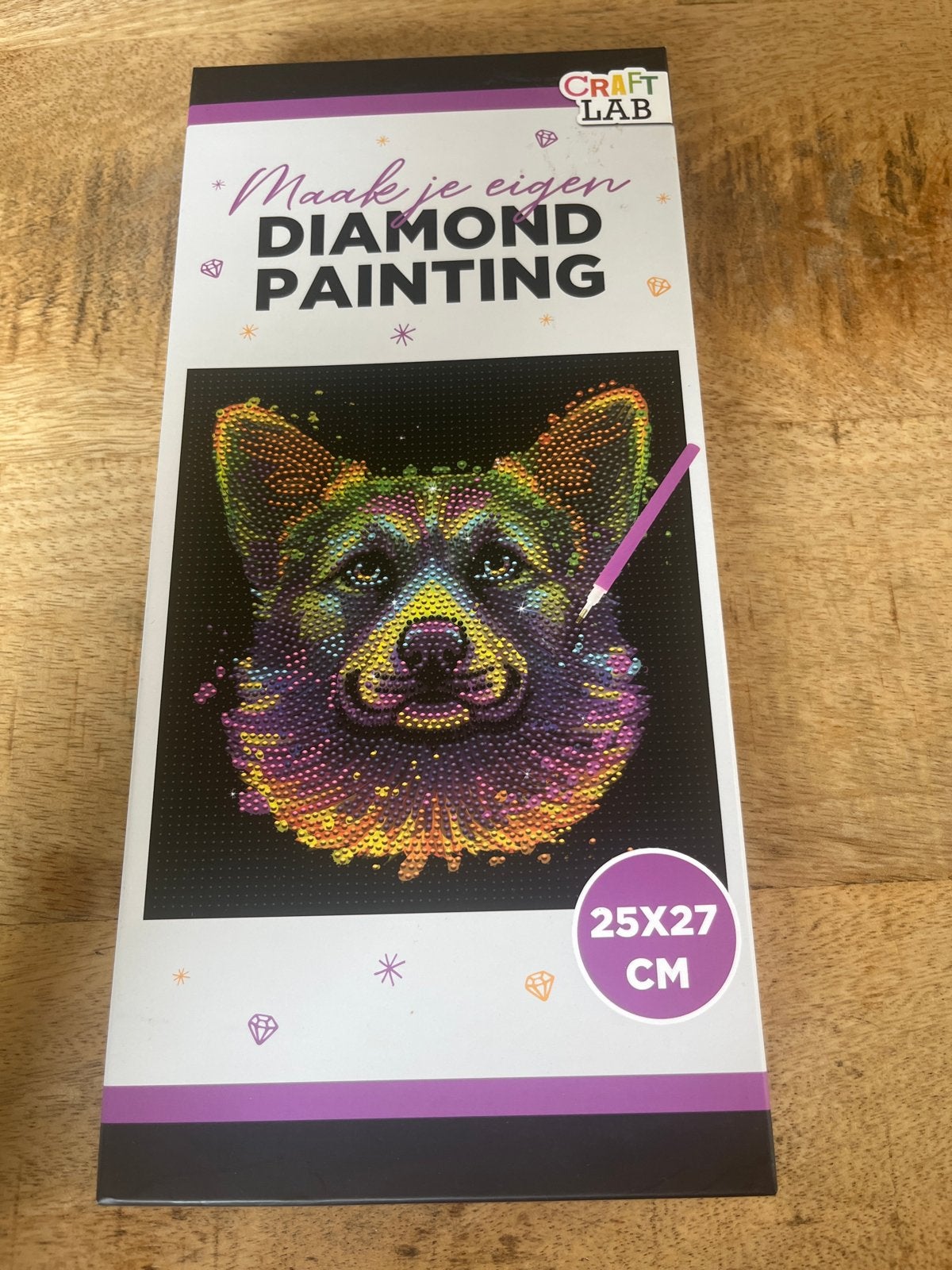 Diamond Painting pakket - Hond (25x27 cm), Nieuw, Meerkleurig, Ophalen of Verzenden, Kunststof