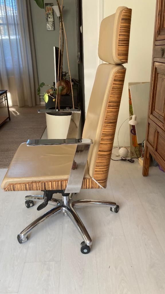 Fauteuil vintage Stijl, Huis en Inrichting, Fauteuils, Ophalen, Gebruikt, 50 tot 75 cm, Leer
