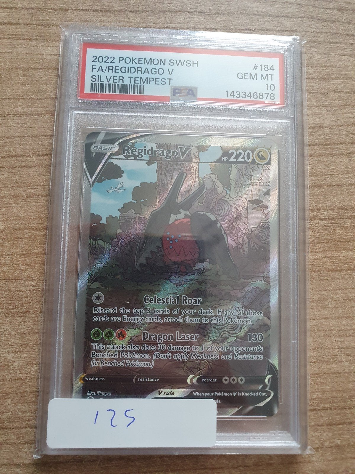 Regidrago V #184 Full Art Silver Tempest PSA 10 Pokémon Kaar, Ophalen of Verzenden, Nieuw, Losse kaart, Foil