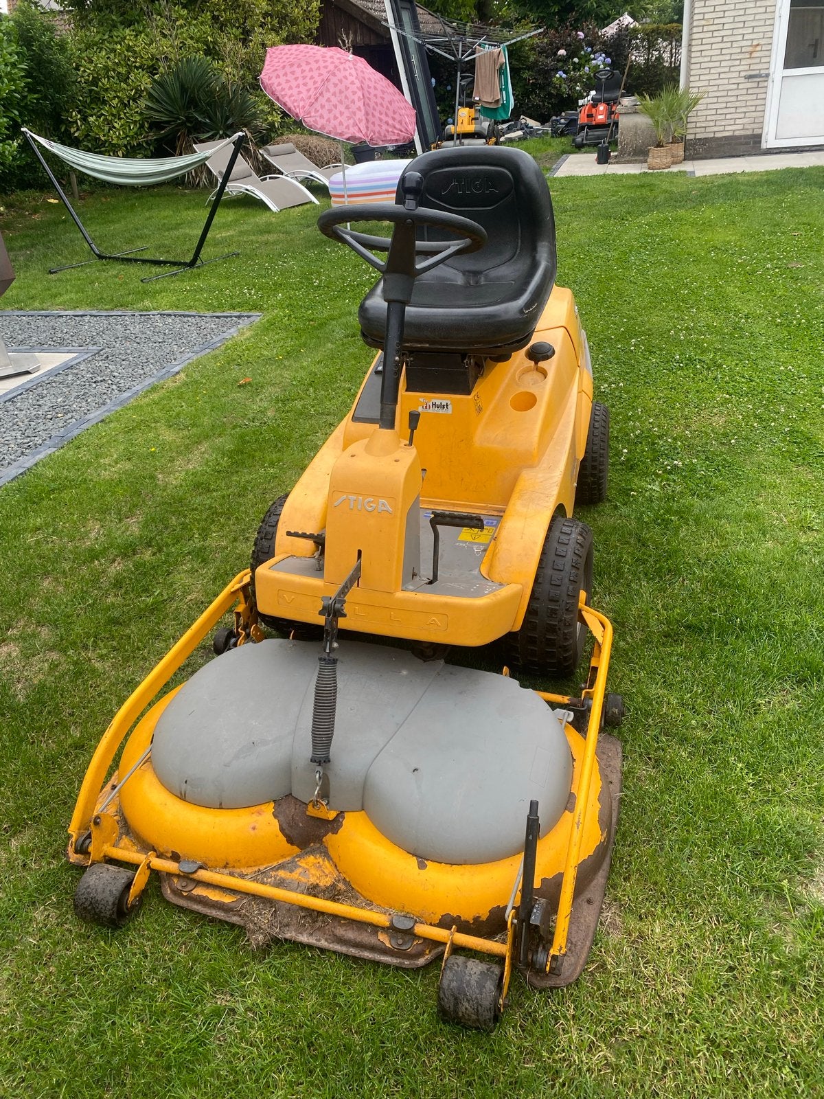 Stiga Villa hydrostaat, Ophalen, Cirkelmaaier, Gebruikt, Benzine-grasmaaier