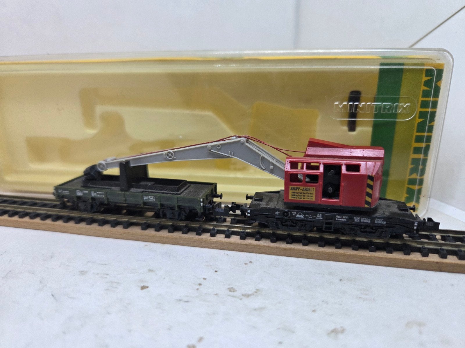 Minitrix 51 3590 00 Zware kraan met extra wagon in ovp, Gelijkstroom, Trix, Wagon, Ophalen of Verzenden