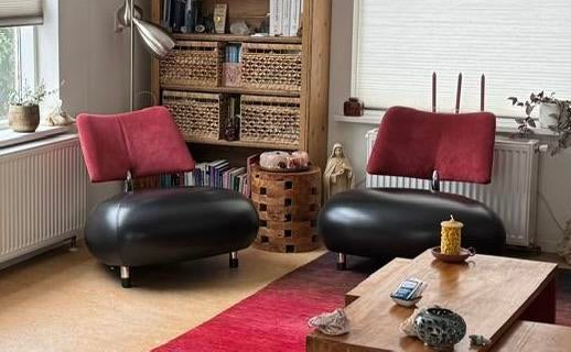 Leolux Pallone (evt. twee stuks), Huis en Inrichting, Fauteuils, Ophalen, Zo goed als nieuw, 50 tot 75 cm, Leer