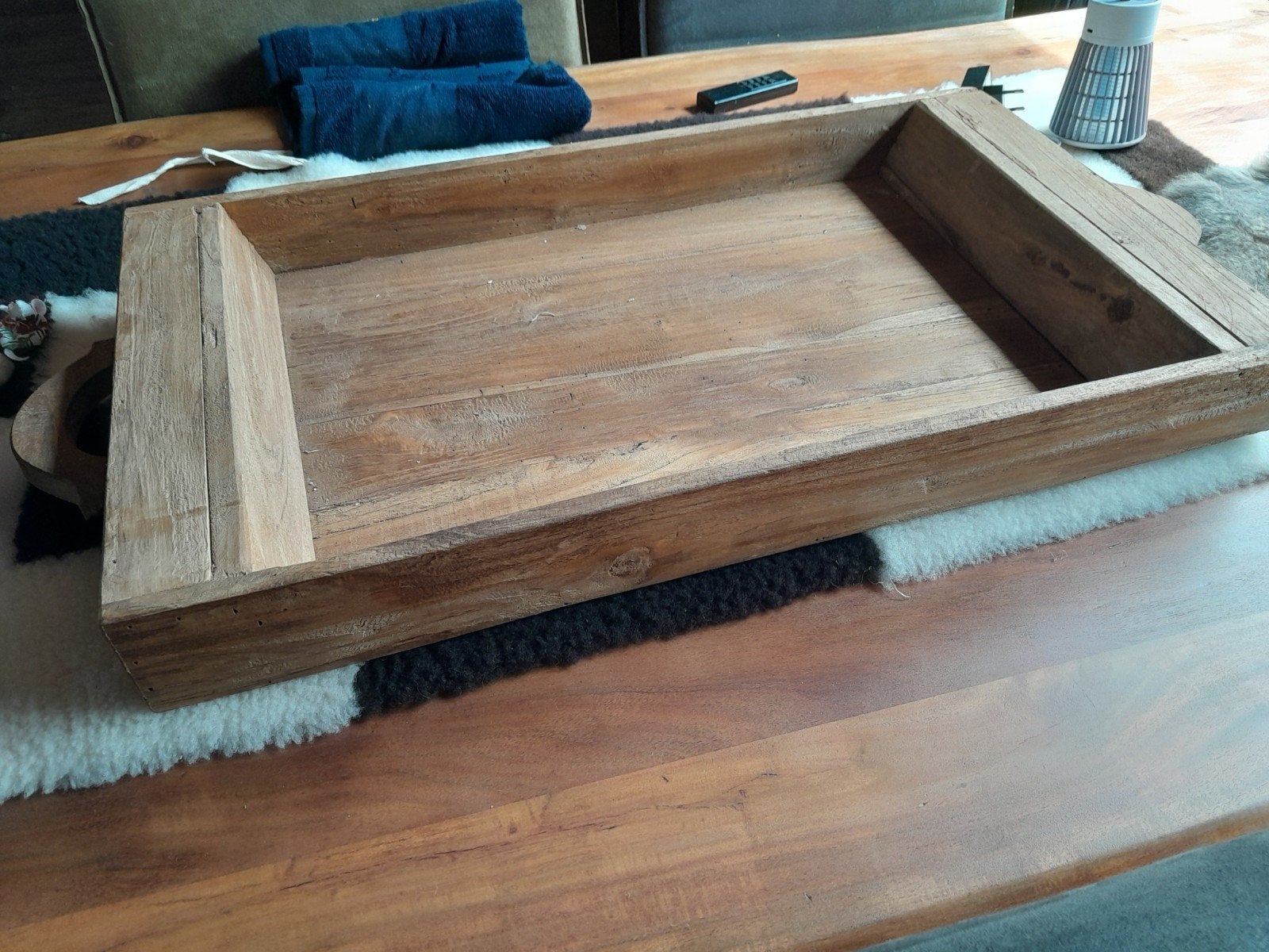 Groot houten dienblad (alleen afhalen, Huis en Inrichting, Woonaccessoires | Dienbladen, Ophalen of Verzenden, Zo goed als nieuw
