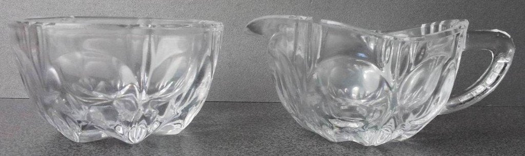 Melk en suiker stel (glas) / jaren 60-70, Antiek en Kunst, Antiek | Servies los, Ophalen of Verzenden
