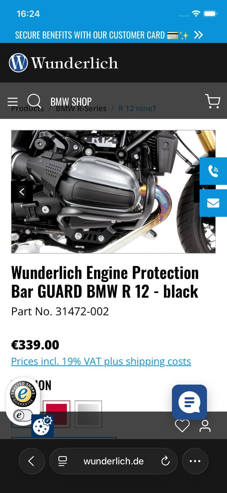 Wunderlich engine protection bar BMW R 12 / R 12 GS, Ophalen, Bmw, Nieuw, Bmw