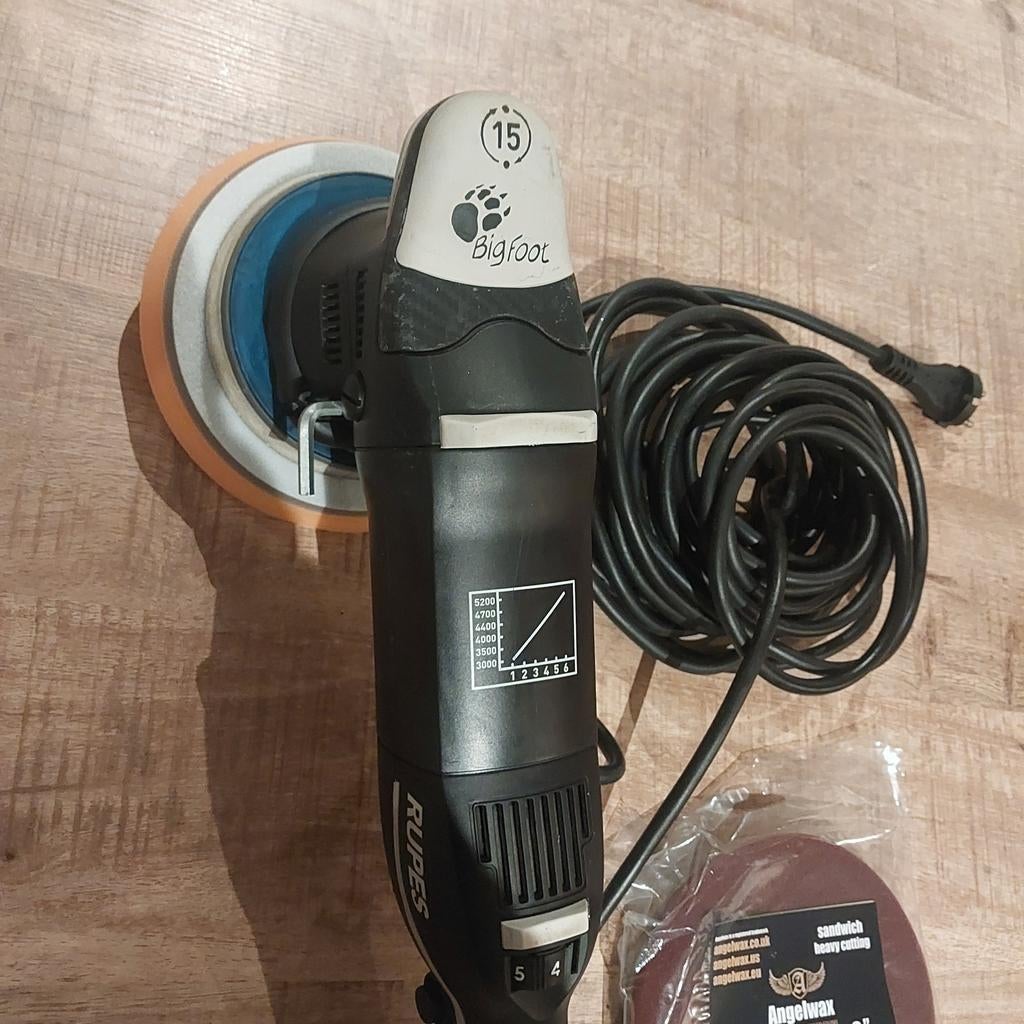 Rupes Bigfoot 15 Mark III Excentrische Polijstmachine, Ophalen of Verzenden, Zo goed als nieuw, Minder dan 600 watt, Excentrische schuurmachine