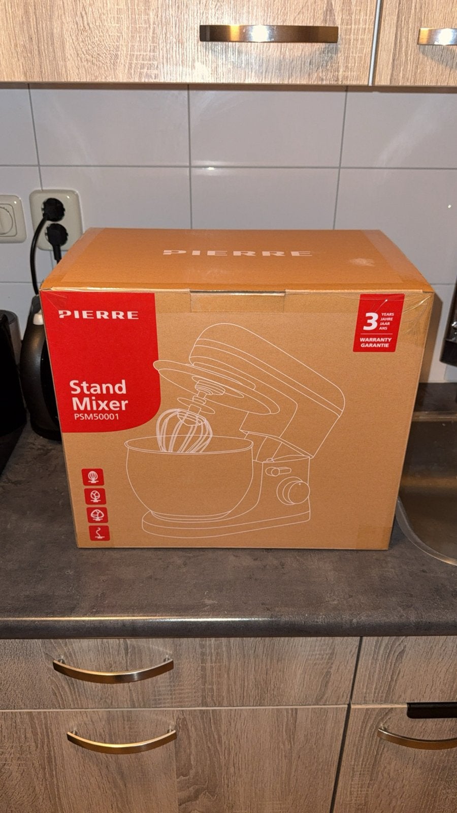 Pierre PSM50001 Stand Mixer, 4 liter of meer, Ophalen, Nieuw, 3 snelheden of meer