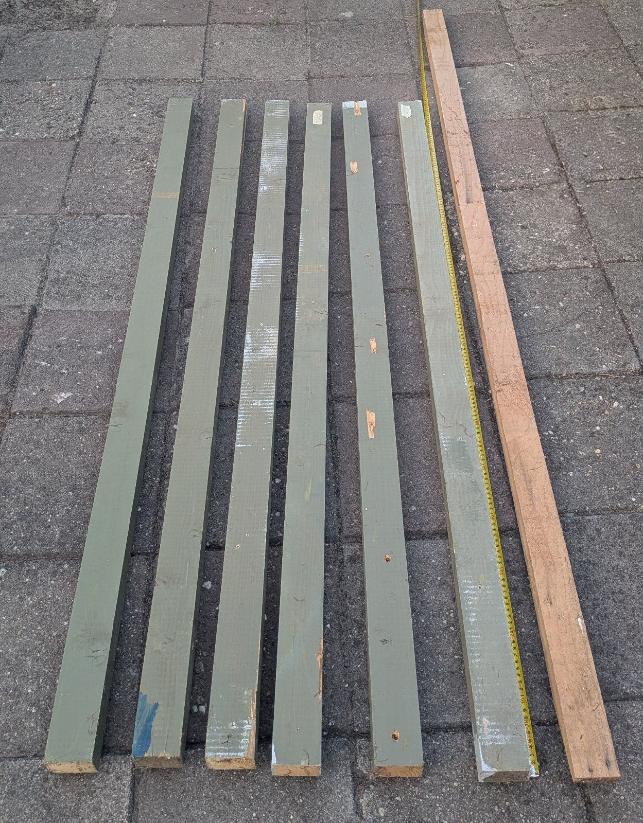 Houten balken – diverse maten, Tuin en Terras, Palen, Balken en Planken, Ophalen, Gebruikt, 180 tot 250 cm, Balken